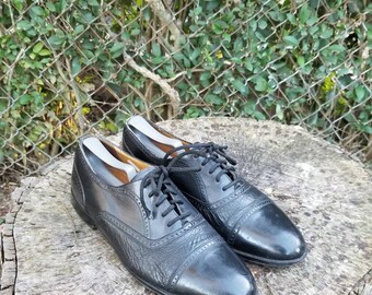 Mezlan Florence II Black Leather Cap Toe Oxford Dress Shoes  display picture 1