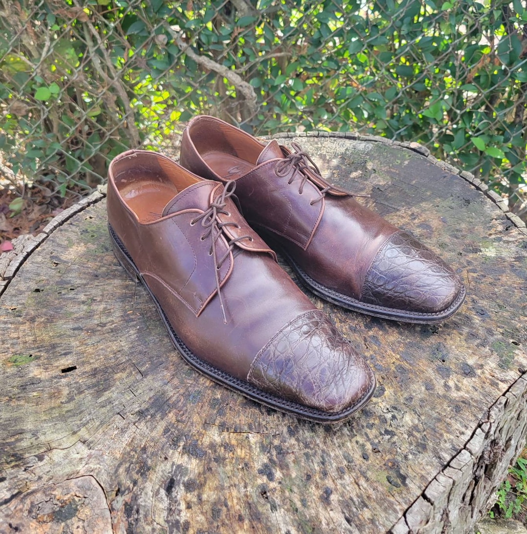 Ciro Schiano Brown Leather Oxfords: Cap Toe Dress Shoes  display picture 1