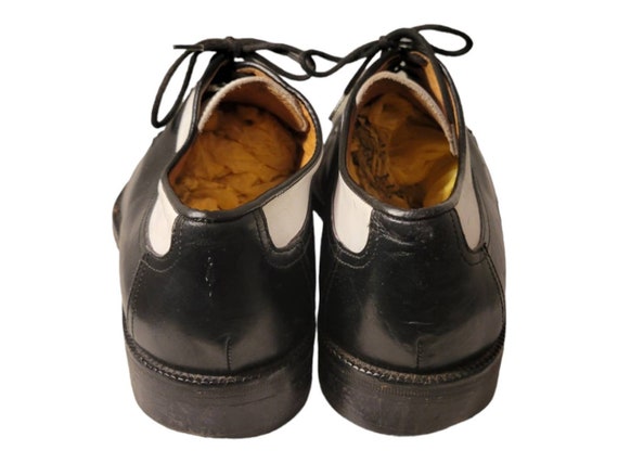 Vintage Two Tone Black White Lace Up Oxford Shoes… - image 5