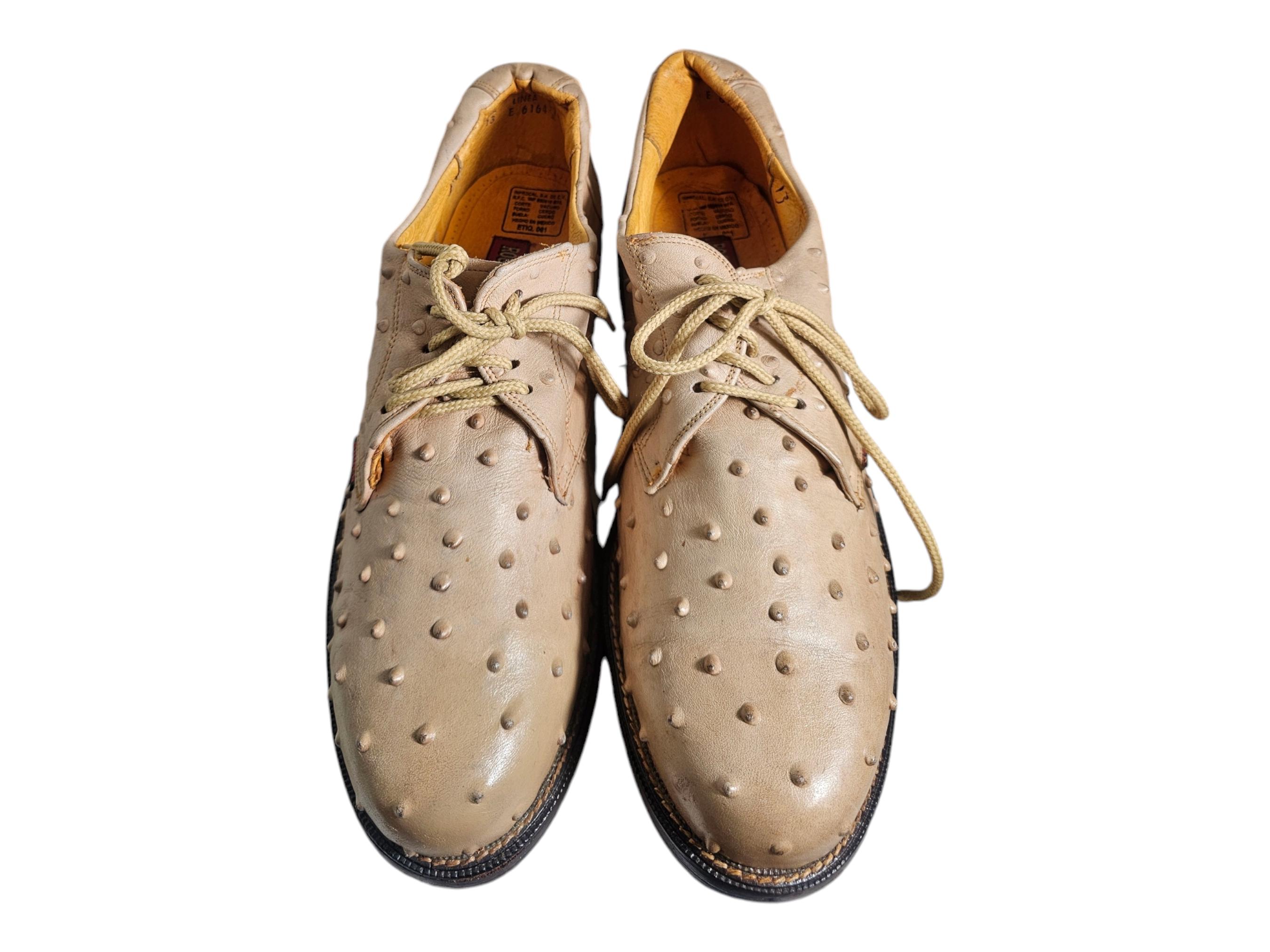 Vintage Rudel Rogers Ostrich Leather Oxford Shoes - Size 13  display picture 3