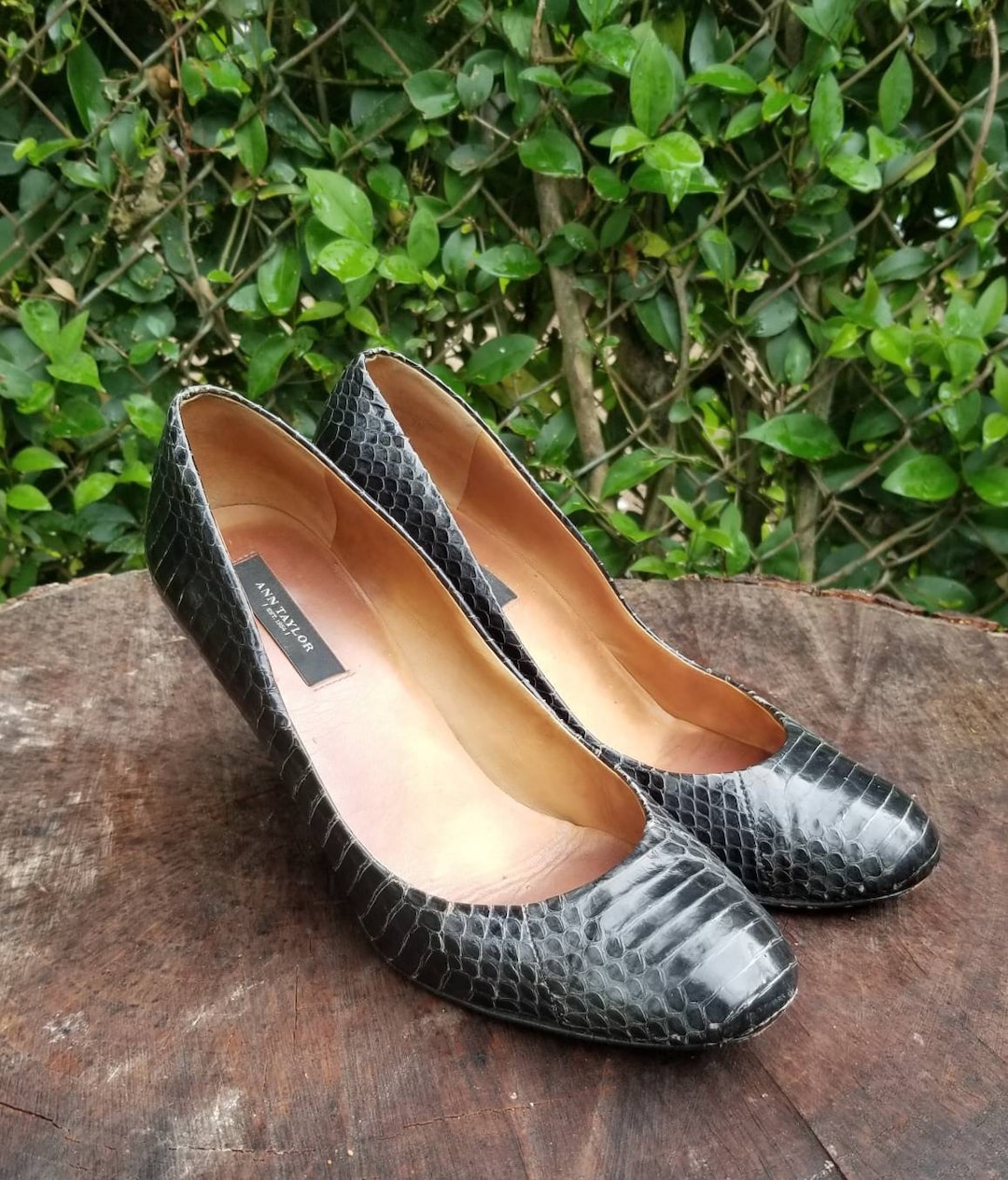 Vintage Ann Taylor Snakeskin Stiletto Pumps leather Upper and Soles 60 s Style Pumps Etsy