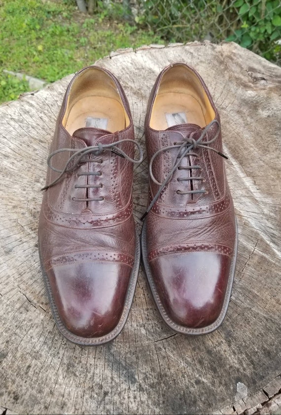 Sz. 9 Mens Vintage Dress Shoes/genuine Leather Oxfords