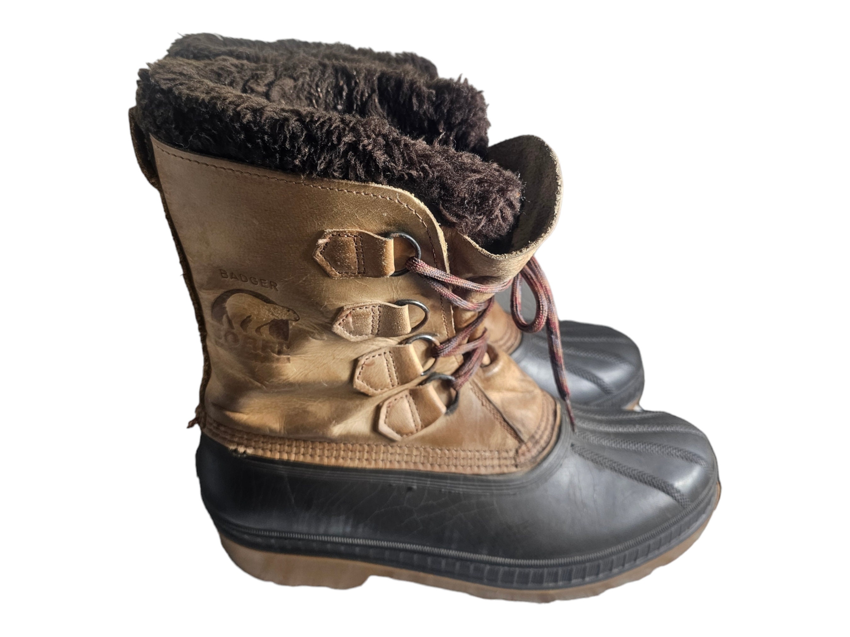 Mens Sorel Badger Snow Duck Boots Size 12 Insulated Lace Up SOREL Badger Snow Duck Boots Mens 10 Leather Rubber Work  main image 3