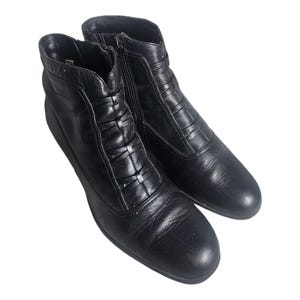 Vintage Black Ankle Boots Side Zipper Booties By Seriphe 7.5