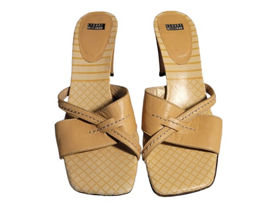 Stuart Weitzman Open Toe Slides Size 6/ Leather S… - image 4