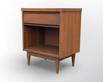 Broyhill Pacemaker Walnut Nightstand Mid Century Modern Restored 24"