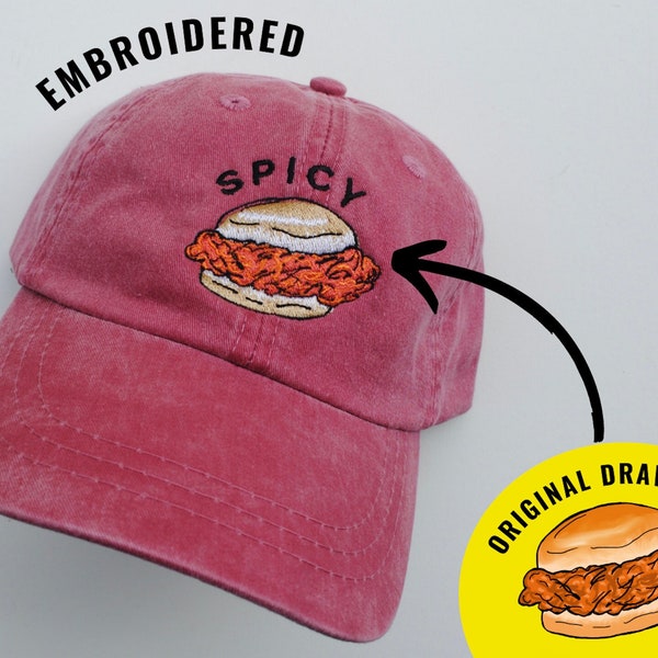 Spicy Chicken Sandwich Dad Hat, Embroidered Hat, Spicy Hat