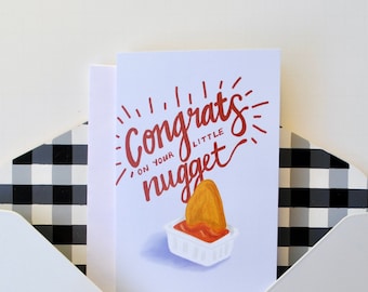 Little Nugget New Baby Card - Welcome Baby Card - Funny Baby Shower Card - Welcome New Baby