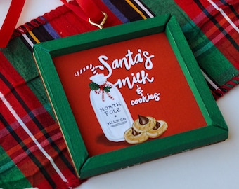 Santa's Milk and Cookies Ornament - Hand Made Ornament