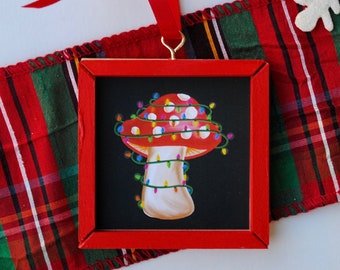 Festive Funghi Christmas Ornament - Handmade Mushroom Ornament