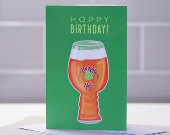 Punny Hoppy Birthday Card - Beer Card & Gift Set