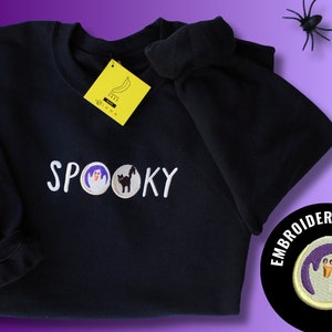 Halloween Cookies Sweatshirt, Spooky Sweatshirt, Halloween Embroidered Sweatshirt