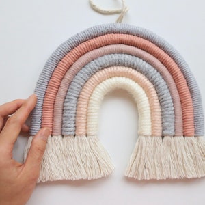 Pastel Cottage | medium size rainbow wall hanging, pastel rainbow, kid room decor, tapestry neutral rainbow room earth rainbow wall hanging