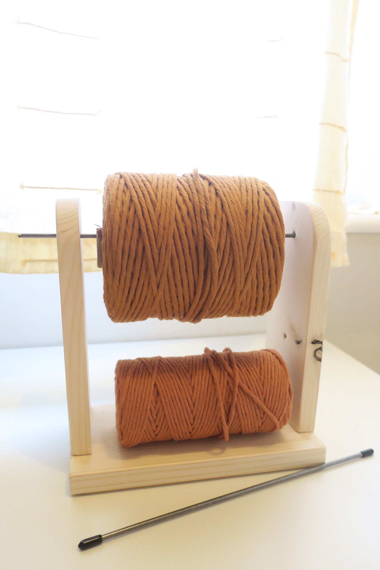 Macrame cord holder yarn fibre macrame spinning holder Etsy