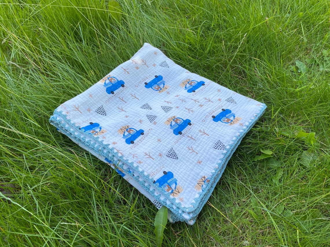 Large Muslin Blanket Woodland Baby Muslin Blanket Etsy UK