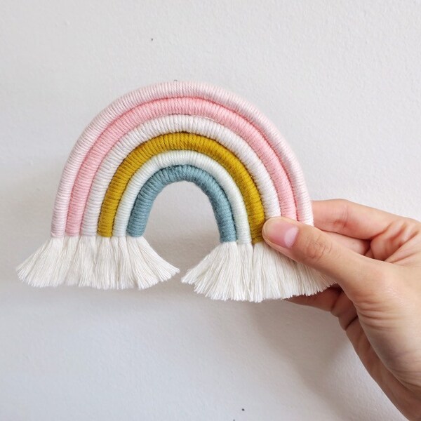 Magnolia | rainbow wall hanging, pastel rainbow colour, kid room decor, nursery decor, gift for daughter spring decor room decor boho room