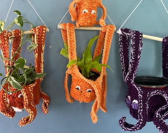 PATTERN ONLY Hanging Octopus Planter Crochet Pattern