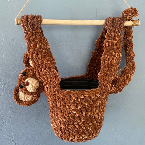 Crochet Hanging Monkey Plant Hanger