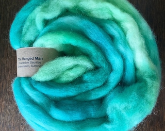 12. The Hanged Man Tarot - Hand Painted Merino Wool Roving Chime