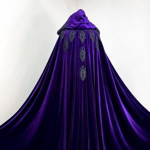 Purple halloween cape Hooded cloak Witch cape Medieval cape Halloween costumes Cape with hood Halloween accessory