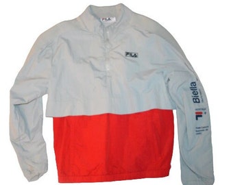 Vintage 90s Fila Biella Italy&#39;s Finest Heritage Nylon Pullover Jacket
