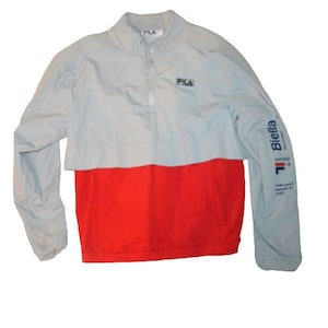 Vintage 90s Fila Biella Italy&#39;s Finest Heritage Nylon Pullover Jacket