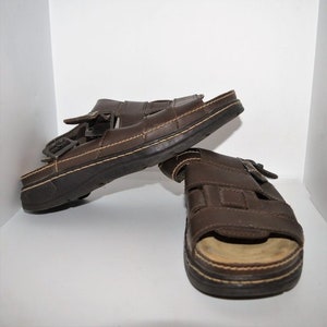 90 s Platform Fisherman Sandals Brown Faux Leather Women's USA Taille 10 image 7