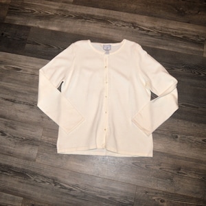 April Cornell Cottagecore Embellished Cream Cardigan Sweater