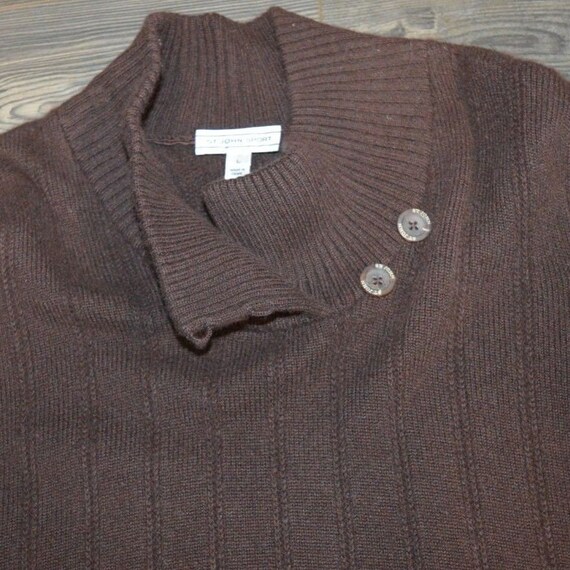 St John Sport Vtg 100% Cashmere Pullover Cowlneck… - image 7