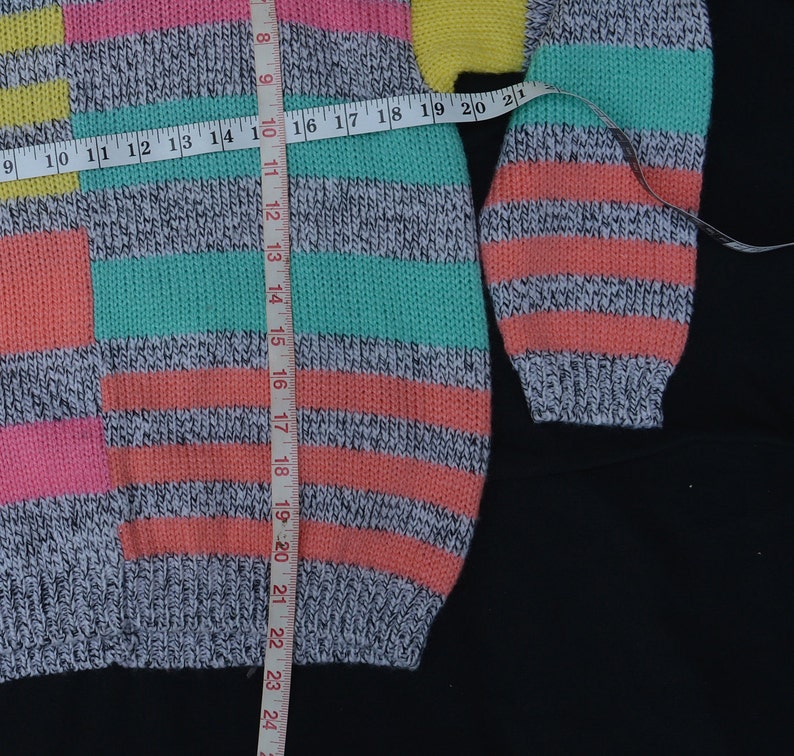 1980s Gitano Knit Color Block Pastel Marbled Over-sized Sweater