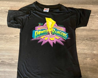 All+Every Power Rangers Classic Mighty Morphin Logo Kid's T-Shirt