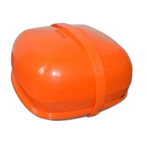 Vintage HTF Rare MCM Cosmic Nesting Transplastic Tito Stackable Mid Century Modern Orange Picnic Basket