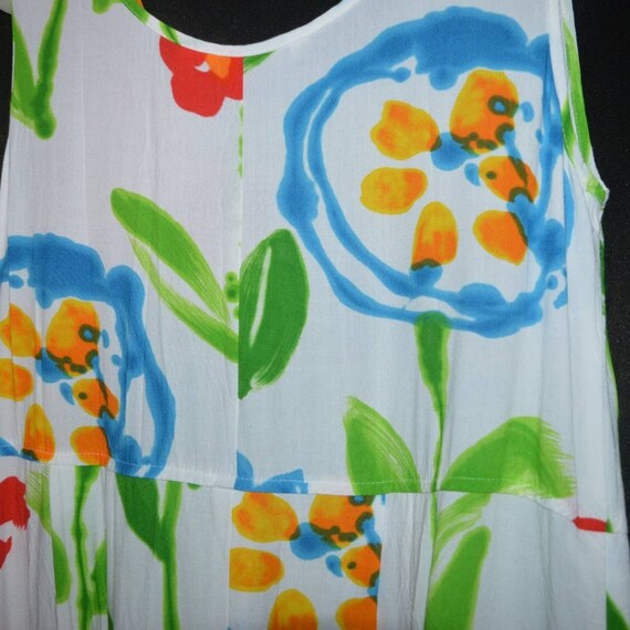 Vintage 90s Rayon Jams World Sleeveless Floral 19… - image 4