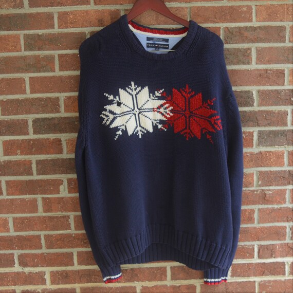 tommy hilfiger red white and blue jumper