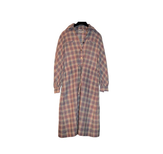 Vintage 70s 80s Roncelli Wool Blend Flannel Maxi D