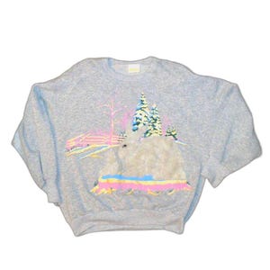 Kawaii Vintage Kittens Textured Bunny Rabbit Rainbow 80s Puffy 3D Cottage Sweatshirt
