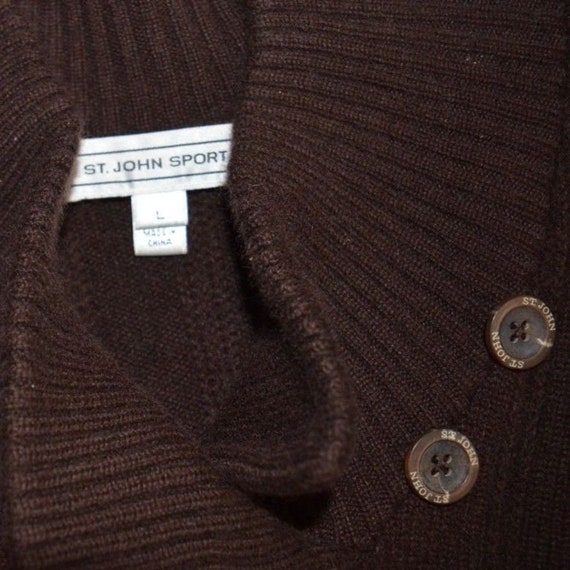 St John Sport Vtg 100% Cashmere Pullover Cowlneck… - image 4