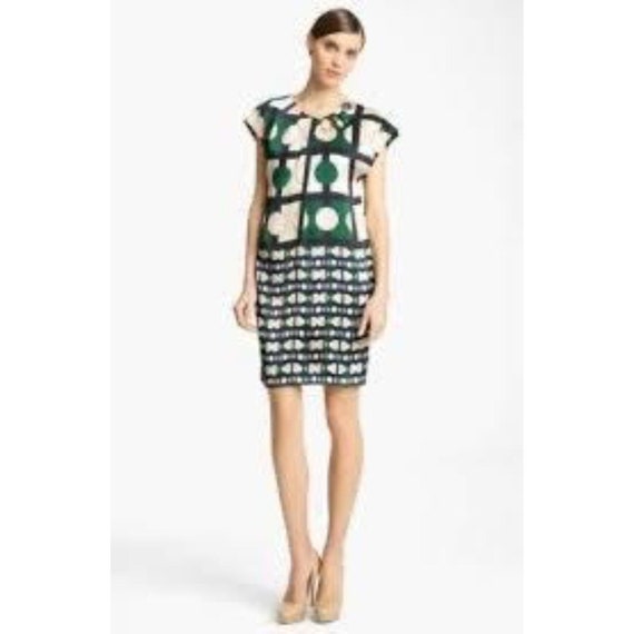 piazza sempione silk dress Piazza Sempione Italian Silk Rustic Orange Textured Sheath Dress with Tie Waist