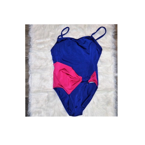 Maillot De Bain Une Pièce Sans Bretelles Jantzen Taille 12 - Couleur Rose Tropical/black - Occasion TBE