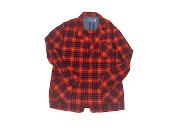 Vintage 60s Pendleton para hombre 100% franela de lana virgen a cuadros Shaket Shirt