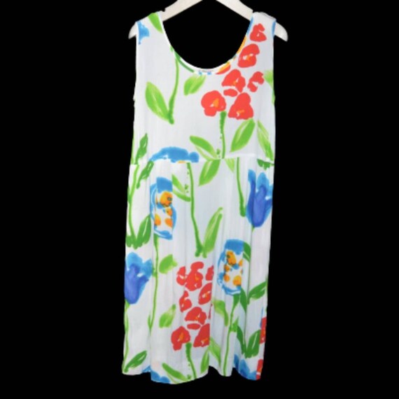 Vintage 90s Rayon Jams World Sleeveless Floral 19… - image 2