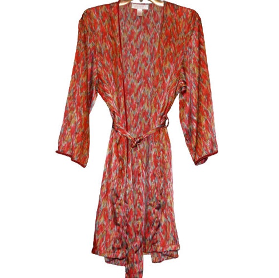 Oscar de la Renta Pink Label Silky 1990s Robe Lar… - image 2