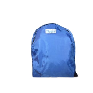 Trager Vintage Nylon Wanderrucksack Tasche Verstellbare Träger Blau