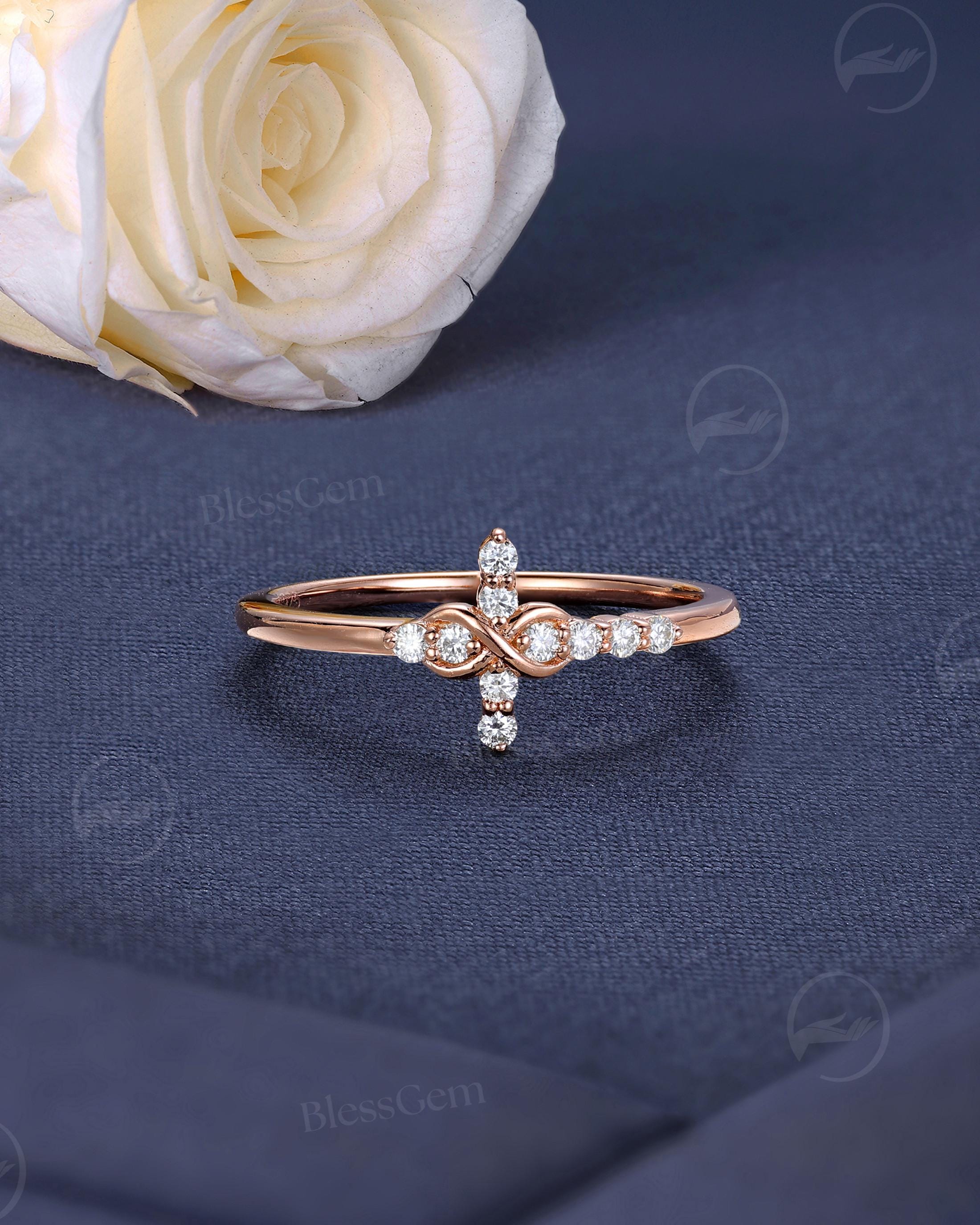 Breloque Petite Croix En Argent Sterling Plaqué Or Rose - Jewellerybox, Neuve Avec étiquettes