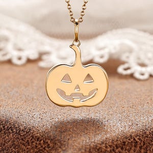 Collar de calabaza de Halloween de BlessGem • Oro rosa • Joyería navideña • Regalo para ella imagen 7