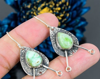 Elegant Variscite Earrings, Gemstone Earrings, Green Drop & Dangle Earrings, 925 Sterling Silver Jewelry, Engagement Gift, Earrings For Love