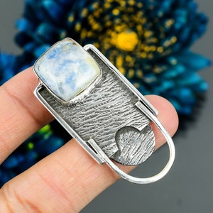 Antique Natural Blue Scheelite Pendant, Gemstone Pendant, Blue Pendant, 925 Sterling Silver Jewelry, Birthday Gift, Pendant For Wife