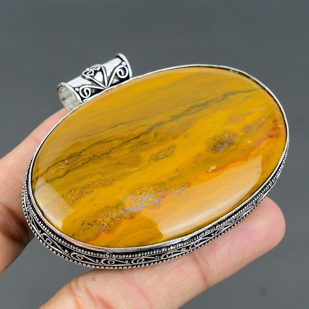 Valuable Petrified Wood Vintage Pendant, Gemstone Pendant, Brown Pendant, 925 Sterling Silver