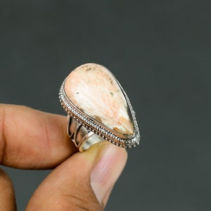 Scolecite Ring 925 Sterling Silver Ring Gemstone Jewelry Ring Size 6.75 Handmade Ring Scolecite Jewelry Latest Design Ring Anniversary Gifts