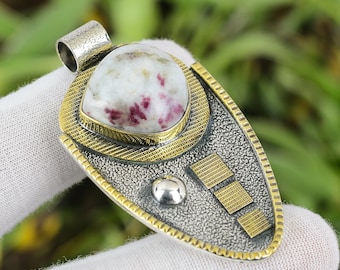 ハンドメイドのピンクトルマリンペンダント：925スターリングシルバー